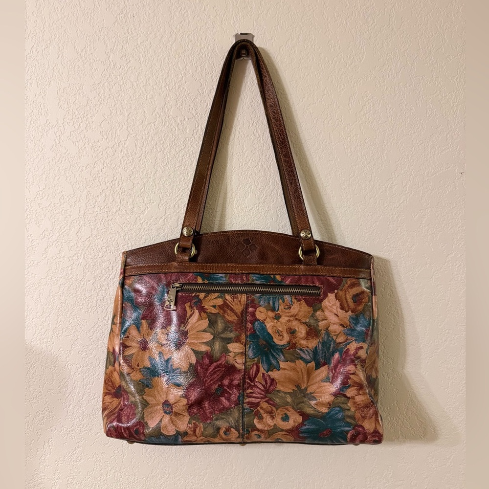 Patricia Nash floral print leather tote purse